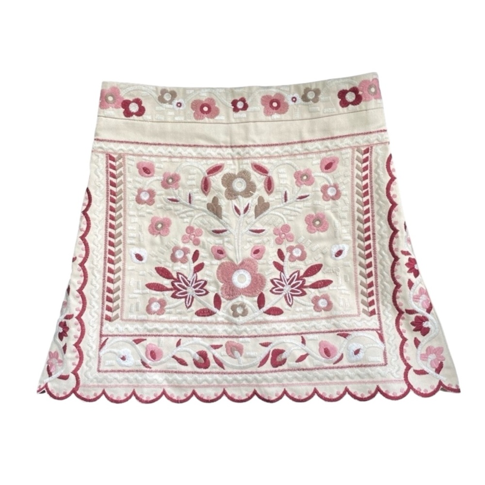 Lulus‎ Don't Stop the Party Beige Embroidered Mini Skirt NWT SIZE XL - Picture 5 of 14